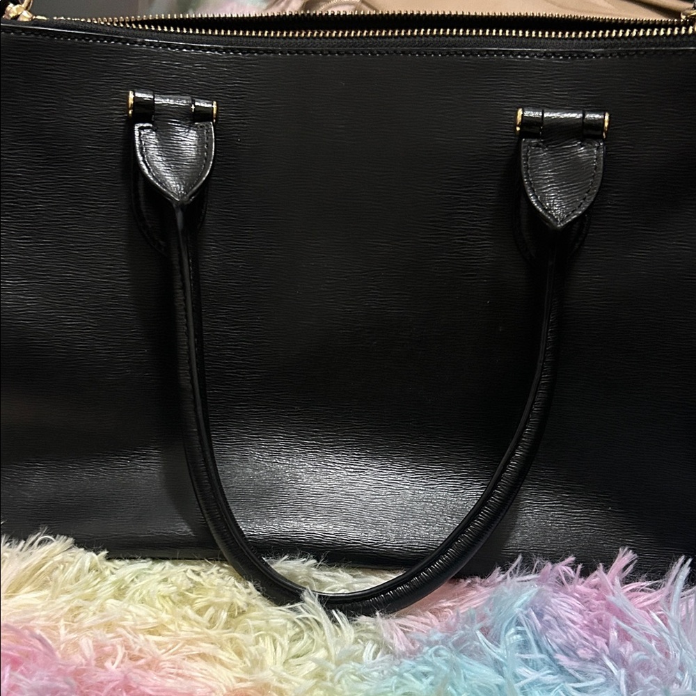 Lauren Ralph Lauren Black Leather Tote